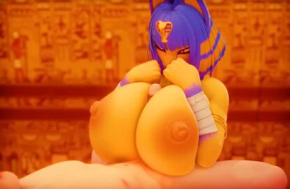 3d animal_crossing animated ankha ankha_(animal_crossing) ankha_(dogzeela) big_breasts breast_physics breast_squish defaultks dogzeela huge_breasts large_breasts massive_breasts paizuri tagme titjob video