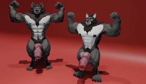 3d abs animal_humanoid anthro balls biceps big_balls big_muscles big_penis candid canid canine canis comparison digital_media_(artwork) duo erection fur genitals grey_body grey_fur hair hi_res huge_cock humanoid hyper hyper_genitalia hyper_penis male male_focus mammal mammal_humanoid multicolored_body multicolored_fur muscles muscular muscular_anthro muscular_male nipple_piercing nipples nude pecs penis piercing simple_background tail two-tone_body two-tone_fur vein veiny_muscles veiny_penis watanno white_body white_fur wolber wolf