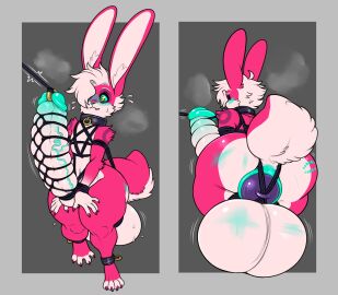 5_fingers anal anal_plug anal_sex anthro anus ass backsack balls ballsack big_penis biped blush blush_lines bondage bound buttplug buttplug_in_ass buttplug_insertion claws cock_bondage countershade_face countershade_fur countershade_tail countershade_torso countershading erection fingers fur genital_piercing genitals glans hair hi_res huge_cock humanoid_genitalia humanoid_penis hyper hyper_genitalia hyper_penis inner_ear_fluff lagomorph leporid male mammal mr.pink object_in_ass penetration penis penis_piercing piercing pink_body pink_fur plug_(sex_toy) plug_insertion prince_albert_piercing pwink rabbit sex_toy sex_toy_in_ass sex_toy_insertion solo tail thick_thighs tuft vein veiny_penis