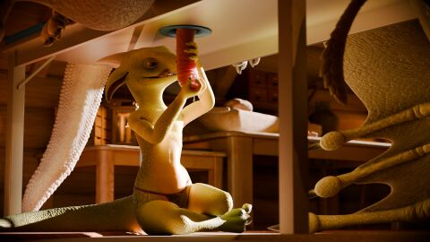 16:9 3d 4k absurd_res anthro basket blender_cycles bread claws clothed clothing container curling_toes digital_media_(artwork) dragon drawer duo european_mythology feet female feral fingers food furniture genitals green_body grey_body handjob hi_res hopeakiilto horn kobold lace lace_panties lamp lantern male male/female milking_table mythological_creature mythological_scalie mythology penile penis penis_grab purple_eyes reptile scalie sex sitting sitting_on_ground smile smirk table tail thong toes tongue tongue_out underwear underwear_only vartein viuru western_dragon widescreen wings wyvern