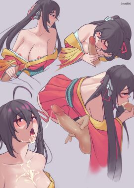 1boy 1boy1girl 1girls adult adult_female after_blowjob ahoge areola_slip areolae areolae_slip azur_lane back big_breasts black-haired_female black_hair blowjob blowjob_only breasts busty busty_female cleavage collarbone covered_in_cum cum_in_mouth cum_in_throat cum_inside cum_inside_mouth cum_on_another cum_on_body cum_on_breasts cum_on_chest cum_on_face cum_on_hair cum_on_lips cum_on_penis cum_on_tongue cum_on_upper_body dick_in_mouth digital digital_art digital_drawing digital_drawing_(artwork) digital_media digital_media_(artwork) eyebrows_visible_through_hair facial fellatio female female_focus fingers grey_background hair_between_eyes hair_ribbon hair_tie hand_on_penis handjob handjob_while_sucking high_resolution highres huge_boobs huge_breasts kissing_penis kissing_penis_tip large_boobs large_breasts lean_figure licking licking_penis lips long_hair looking_at_viewer male mature mature_female median_furrow nadir narrow_waist nipples open_mouth parted_lips penis penis_in_mouth plump_breasts red-eyed_female red_eyes red_hair_ribbon red_hair_tie red_ribbon ribbon semen_in_mouth semen_in_throat semen_inside shoulder_blades shoulders sidelocks simple_background slender_body slender_waist slim_waist smug smug_expression smug_eyes smug_face smug_grin smug_smile standing straight sucking sucking_penis taihou_(azur_lane) tongue tongue_out twintails twintails_(hairstyle) uncensored uncensored_breasts uncensored_nipples uncensored_penis upper_body