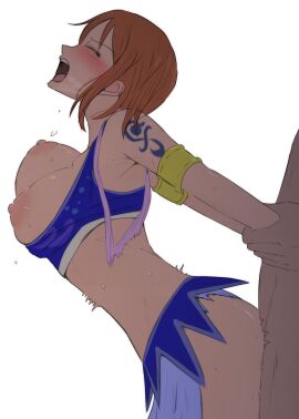 1boy 1girls 2025 arabasta_saga arm_pull arm_tattoo arms_held_back aroused ass belly_dancer belly_dancer_outfit big_breasts blue_tattoo blush bottomless breasts breasts_out closed_eyes clothed_sex dancer_outfit doggy_style female female_human femsub from_behind human human_male large_breasts lelie light-skinned_female light_skin looking_pleasured male medium_hair moaning nami_(one_piece) nipples one_piece open_mouth orange-haired_female orange_hair plap pounding pre-timeskip prison_guard_position pussy questionable_consent rough_sex screaming sex sex_from_behind skimpy skimpy_clothes skirt slim_waist standing standing_sex tattoo tattooed_arm teenage_female teenager thrusting unseen_male_face vaginal_penetration weekly_shonen_jump white_background wrist_grab