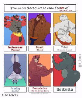 abs animal_humanoid animated anthro ass balls bear beast_(disney) beauty_and_the_beast_(1991_film) belly biceps bulge butt_squish canid canid_humanoid canine canine_humanoid canis chest_tuft clothed clothing crossover digital_drawing_(artwork) digital_media_(artwork) dislyte disney eastern_and_western_character felid feline fire flaccid freddy_(dislyte) fur generation_7_pokemon genitals gif godzilla godzilla_(series) grey_body grey_scales grimoire_of_zero grossy_vulpen group humanoid incineroar jiggling jiggling_butt kaiju kumatetsu lizard looking_back male male_only mammal mammal_humanoid mercenary_(grimoire_of_zero) monster muscular muscular_male nintendo nipples nude pantherine pecs penis pokemon pokemon_(species) red_body red_fur reptile scales scalie short_tail simple_background six_fanarts_challenge slightly_chubby slightly_chubby_male spikes squish tail the_boy_and_the_beast thong tiger toho towel tuft tufted_fur underwear wolf