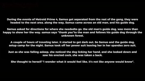 3d_animation animated beastiality bent_over big_ass big_breasts bodysuit canine cowgirl_position cum cum_in_pussy cum_inside longer_than_2_minutes metroid moaning moaning_in_pleasure samus_aran sex sound sumthindifrnt sumthingextra69 tagme torn_bodysuit video zoophilia