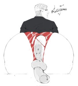 bara big_ass gaspi_(character) gay paldraws real_person rear_view ripped_thong showing_ass spanish_dialogue