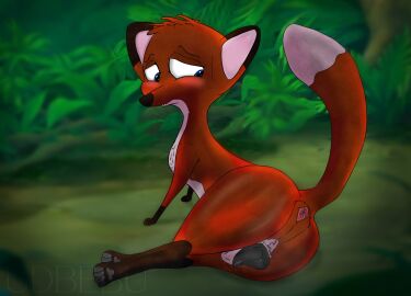 absurd_res animal_genitalia animal_pussy animal_vulva anus ass biege_fur big_ass big_butt blue_eyes blush bodily_fluids canid canine canine_genitalia canine_pussy canine_vulva female feral fox genitals hi_res jungledyret_hugo looking_back looking_down mammal pussy raised_tail red_body rita_(jungledyret) smile solo tail udbebu