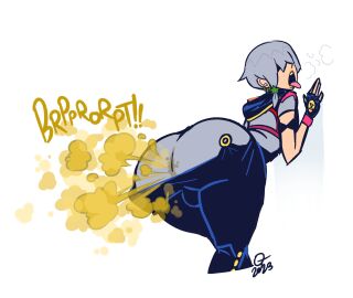 1boy alttenn ass backsack balls ballsack big_ass big_butt fart fart_cloud fart_fetish farting fat_ass fat_butt fully_clothed grey_hair hair_covering_eye hair_covering_eyes huge_ass huge_butt jodio_joestar jojo's_bizarre_adventure male male_fart male_only oddtenn shounen_jump solo text the_jojolands thick_ass thick_butt tongue tongue_out