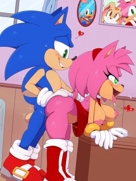 1boy 1girls 3:4 <3_eyes amy_rose anthro bent_over big_breasts bigdon1992 bodily_fluids breasts clothed clothing cream_the_rabbit digital_media_(artwork) duo eulipotyphlan exposed_torso female female_penetrated footwear from_side fur gloves green_eyes handwear heart hedgehog hi_res male male/female male_penetrating male_penetrating_female mammal nipples open_mouth partially_clothed penetration pink_body sega sex sex_from_behind sonic_(series) sonic_the_hedgehog sonic_the_hedgehog_(series) standing_sex tongue tongue_out