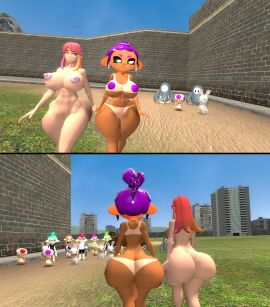 3d ass ass_bigger_than_head ass_cleavage_tanline big_ass big_breasts breasts crossover debbie_the_octoling fan_character female garry's_mod gmod hanging_out huge_ass jiggling_ass jiggling_breasts jiggling_butt kaibernation light-skinned_female light_skin nipples octoling octoling_girl purple_nipples purple_pussy pussy saiko_bichitaru_(smg4) smg4 splatoon splatoon_oc tan-skinned_female tanline walking