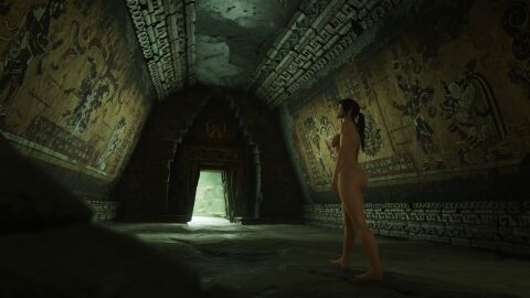 1girls 3d breasts brown_hair butt casual completely_nude completely_nude_female dark_skin female female_only full_body game_screenshot human lara_croft lara_croft_(survivor) nipples nonsexual nonsexual_nudity nude nude_female nude_mod nudist pale_skin ponytail solo tomb_raider tomb_raider_(survivor)