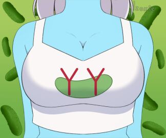 1girls animated blue_skin bouncing_boobs bouncing_breasts breasts crop_top crunchypicklevt fansly female izoxie jumping twitch twitch.tv virtual_youtuber vtuber white_hair