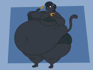 bbw big_breasts breasts cleavage female furry huge_breasts lj_caffie overweight thick_thighs weight_gain wide_hips