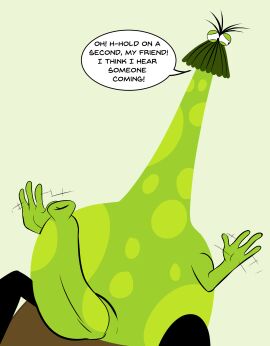 4_fingers absurd_res anthro aroused black_legs bob-jiggles cartoon_network dialogue erection facial_hair fingers foster's_home_for_imaginary_friends genitals green_background green_body green_eyelids green_facial_hair green_mustache half-closed_eyes head_tuft hi_res imaginary_friend looking_aside male markings motion_lines moustache narrowed_eyes nervous penis seat simple_background sitting solo speech_bubble spots spotted_body spread_legs spreading tuft upward_angle waving_arms waving_hand yogi_boo-boo