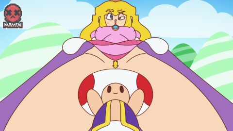 1boy 1girls animated animated_gif breasts canon canon_couple egoraptor_(style) female gif jumping legs loop looping_animation male mario_(series) mayin nintendo princess_peach princess_peach_(starbomb) pussy starbomb super_mario_bros. tagme toad_(mario) yellow_hair