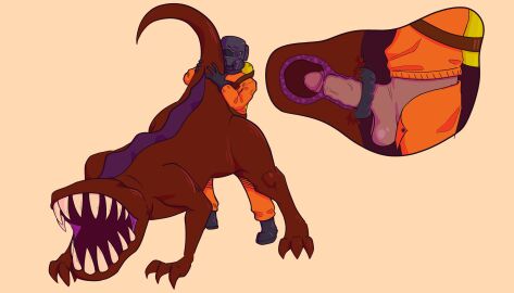 absurd_res animal_genitalia big_penis canid canine_genitalia cervical_penetration claws clothed clothing duo eyeless_dog_(lethal_company) female feral feral_penetrated genitals hi_res holding_tail human human_on_feral human_penetrating human_penetrating_feral humanoid humanoid_genitalia internal interspecies knottblocker lethal_company male male/female mammal penetration penis pussy questionable_consent sex sharp_teeth standing standing_sex tail teeth vaginal_penetration x-ray_vision zoophilia