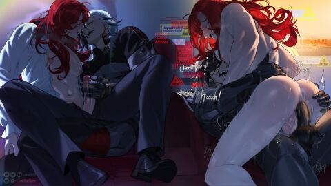 anal anal_sex argenti_(honkai:_star_rail) boothill_(honkai:_star_rail) gay gay_sex honkai:_star_rail honkai_(series) male male/male muscular muscular_male penis riffraff666 robot_penis