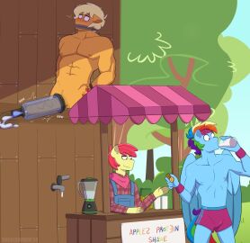 aged_up animal_genitalia animal_penis apple_bloom_(mlp) applejack_(mlp) blush bodily_fluids bondage bottomwear bound cloth_gag clothing coin cum cum_in_a_cup cum_in_container cum_in_mouth cum_inside drinking drinking_cum equid equine equine_genitalia equine_penis erection faucet friendship_is_magic ftm_crossgender gag genderswap genderswap_(ftm) genital_fluids genitals glass_tumbler hasbro heart_symbol hi_res male male_focus mammal my_little_pony mythological_creature mythological_equine mythology pegasus penile penis penis_milking penis_pump rainbow_dash_(mlp) rule_63 shallowwin shorts tap wings