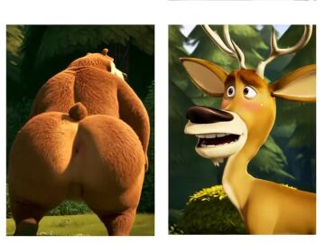 ai_animation ai_generated animated anthro anus aroused_face ass asshole bear big_ass big_butt blush boog_(open_season) deer deer_horns duo elliot_(open_season) forest furryainudes gay horns huge_ass male male/male mp4 open_season showing_ass sound tagme thick_ass thick_thighs video walking
