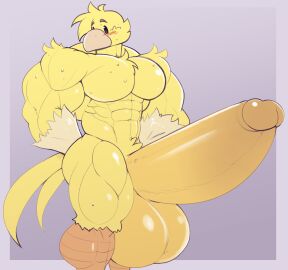 abs anthro bird buddycanary eikasianspire hyper_penis male muscular muscular_male noeticchasm penis