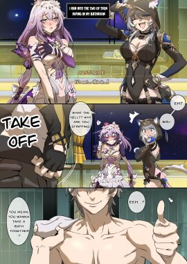 1boy 2girls caelus_(honkai:_star_rail) castorice_(honkai:_star_rail) cipher_(honkai:_star_rail) honkai:_star_rail saki_(remainaddd) tagme