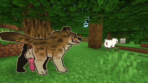 16:9 ambiguous_gender animal_genitalia animal_penis anus ass backsack balls ballsack bovid brown_body brown_fur canid canine canine_genitalia canine_penis canis caprine cubewolf64 duo erection feral forest fur genitals hi_res male mammal microsoft minecraft mojang nude penis plant sheep sheep_(minecraft) tail tree white_body white_fur white_wool widescreen wolf wolf_(minecraft) wool_(fur) xbox_game_studios