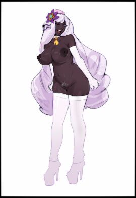 1girls artist_request ass big_ass breasts dark-skinned_female dark_skin ebony ebony_female female jacinthe_(pokemon) nintendo nipples nude nude_female pink_hair pokemon pokemon_legends:_z-a purple_eyes pussy tagme
