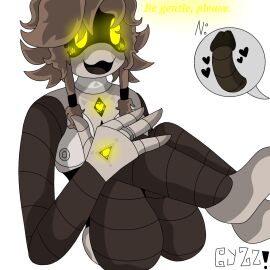 2d cyn_(murder_drones) cyzzaer female glitch_productions humanoid imminent_sex laying_down murder_drones n_(murder_drones) robot robot_girl robot_humanoid screen_face tagme worker_drone