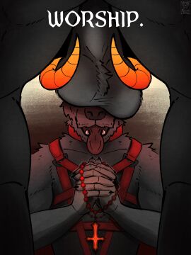 absurd_res anthro ass backsack balls balls_tuft balls_worship ballsack beads big_balls body_worship canid canid_demon canine canis christian_cross christian_symbol christianity collar corruption cross crucifix darius_(picantetortuga) demon digital_media_(artwork) duo english_text fur genital_worship genitals harness hi_res horn jewelry male male/male mammal muscular mythological_canine mythological_creature mythology nude occult_symbol open_mouth pentagram picantetortuga prayer_beads praying rear_view religion religious_symbol saggy_balls simple_background size_difference smile symbol teeth text these_aren't_my_glasses tongue tongue_out tuft werecanid werecanine werecreature werewolf wolf