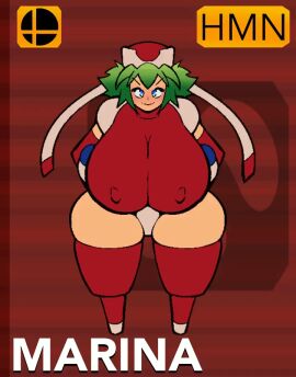 animated big_breasts blue_eyes breasts curvy curvy_female curvy_figure female green_hair marina_liteyears mischief_makers nipples sketchydrawin smash_remix_(hack_room) super_smash_bros. tagme twitter_username wide_hips wide_thighs