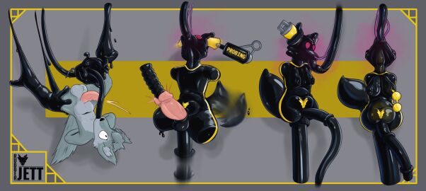 absurd_res amputee anal bodily_fluids bondage bound bulge canid canine canis dildo disability drone gag gagged gas_mask genital_fluids goopy hi_res hood hooded hyper hypnosis latex limbless mammal mask mind_control nipple_gape penetration plug rubberjett rubbersolutions sex_toy sounding_rod transformation urine watersports wolf