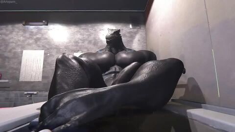 16:9 3_toes 3d 3d_(artwork) 3d_animation 5_fingers animated anthro artspam balls bathing bathroom bathtub big_balls big_muscles big_penis biped black_body black_scales claws detailed_background digital_media_(artwork) erection feet finger_claws fingers first_person_view foot_fetish foot_focus foreskin genitals glowing_eyes holding_penis huge_cock huge_muscles humanoid humanoid_feet humanoid_genitalia humanoid_penis inside looking_at_viewer macro male_anthro muscular muscular_male nipples no_sound nude nude_male pecs penis penis_on_thigh red_eyes scales scalie short_playtime shower_head soles solo solo_male tagme toe_claws toes unretracted_foreskin video water white_claws widescreen