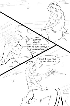 aladdin breasts comic female merfolk mermaid princess_jasmine pronon1990 sketch