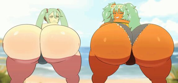 2020s 2024 2girls animated ass asstronsfw big_ass big_breasts big_thighs brazil brazilian brazilian_female brazilian_miku breasts clapping_ass clapping_cheeks cyan_eyes cyan_hair female female_only gif gigantic_ass gigantic_thighs hatsune_miku huge_ass huge_thighs jealous jealous_female latin_american_hatsune_miku_(meme) long_hair looking_at_viewer looking_back pout pouting square_crossover tagme tan tan_body thick_hips thick_thighs thighs throwing_it_back twerking twintails vocaloid