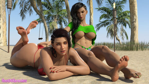 3d asian_latina ass azucena_milagros_ortiz_castillo barefoot beach big_ass bikini brazilian_female dark-skinned_female dark_skin feet feetnfannies female female_only foot_fetish laura_matsuda peruvian_female soles street_fighter street_fighter_6 tekken tekken_8