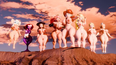 1futa 3d 3d_model 7girls android_18 anthro areolae barefoot big_breasts blonde blonde-haired_female blonde_female blonde_hair bowsette breasts cliff completely_nude dragon_ball female full_body furry futanari garasesweep intersex kabalmystic kabalmystic_(style) mario_(series) mobian mobian_(species) mobian_bat naked naked_female nipples nude nude_female paper_mario paper_mario:_the_thousand-year_door pauline pauline_(mario) princess_daisy princess_peach princess_rosalina pussy rouge_the_bat rouge_the_bat_(kabalmystic) sega sonic_(series) sonic_adventure_2 sonic_the_hedgehog_(series) super_mario_galaxy vivian_(paper_mario)
