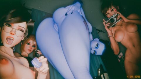 2025 3d 4girls ;p activision amelie_lacroix anus areolae bending_over bent_over black_eyeshadow black_nail_polish blizzard_entertainment blue-skinned_female blue_hair blue_skin blue_skinned_female breasts brown_eyes brown_hair camera completely_nude d.va erect_nipples eyeliner eyeshadow face_markings female female_only freja_(overwatch) front_view hairless_pussy hana_song highres holding_camera indoors innie_pussy juno3d kneeling kneeling_on_ground legs_together lena_oxton light_brown_eyes long_hair long_nails macaron medium_breasts multiple_females multiple_girls nail_polish navel nipples nude nude_female orange_lipstick overwatch overwatch_2 painted_nails presenting presenting_hindquarters pussy rear_view red_nail_polish short_hair slim slim_waist spiked_hair spreading spreading_ass standing sticking_out_tongue sticking_tongue_out tagme tracer upper_body very_long_hair vulva widowmaker winged_eyeliner wink