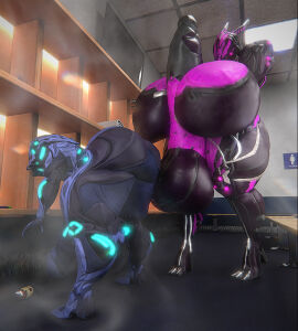 3d ass big_ass big_breasts big_penis breasts bubble_ass bubble_butt cleavage female futanari huge_ass huge_breasts huge_cock intersex ivara_(warframe) penis qzk_forte tagme thick_thighs valkyr_(warframe) warframe wide_hips