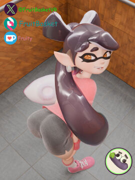 1girls 3d ass blender callie_(splatoon) female fruity_(artist) long_hair looking_at_viewer nintendo pink_footwear shorts splatoon tagme tentacle_hair wo262_(3d_model_style)