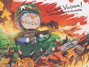 2025 aircraft ak_platform anthro apocalypse_now assault_rifle blue_body blue_fur bodily_fluids burning clothed clothing colored corpse digital_drawing_(artwork) digital_media_(artwork) domestic_cat doraemon doraemon_(character) english_text felid feline felis fire forest full_metal_jacket fur gun humanoid jungle kowloon7050 m16 machine male male/male mammal pantherine peace_symbol plant ranged_weapon red_nose rifle robot solo story story_in_description text tiger traditional_media_(artwork) tree type_56 vehicle vietnam_war weapon whiskers white_body white_fur