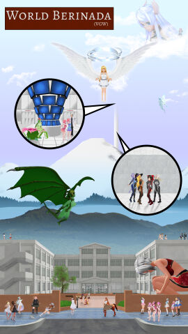 3d 6+girls absurd_res akko_kagari angel centaur_no_nayami crossover dragon_girl gabriel gabriel_dropout gabriel_tenma_white giantess henbor hi_res kimihara_himeno kurumizawa_satanichia_mcdowell lala_satalin_deviluke little_witch_academia marisa_kirisame mia_harty momo_velia_deviluke multiple_girls nana_asta_deviluke plant_girl poster raphiel_shiraha_ainsworth reimu_hakurei to_love-ru to_love-ru_darkness touhou tsukinose_vignette_april vgw_world white_dress