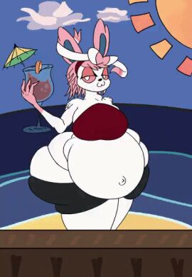 1boy animated anthro ass big_ass bubble_ass bubble_butt chubby chubby_female defocontent female furry huge_ass male male_only morbidly_obese pokemon pokemon_(species) pokémon_(species) sylveon tagme thick_thighs wide_hips