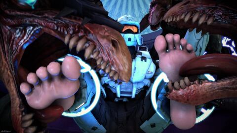 1girls 2boy 3d agent_carolina alien/human animated ankhajiit ankles_bound armor bare_feet barefoot big_feet bottomless bound bound_ankles bound_wrists captured captured_heroine clothed clothing feet feet_fetish feet_focus female female_soldier foot_fetish foot_focus foot_lick foot_licking foot_worship freelancer freelancer_carolina halo_(series) halo_3 halo_reach helmet imprisoned interspecies kidnapped kig-yar licking licking_feet licking_foot licking_soles licking_toes light_skin male male/female moaning monster monster_on_female mp4 pixiewillow presenting_feet red_vs_blue rooster_teeth sci-fi science_fiction sfm soles sound sound_effect sound_effects sweaty_feet tagme toes video wrists_bound
