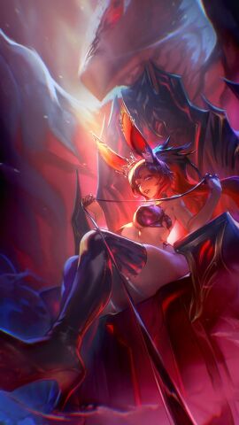 absurd_res absurdres big_breasts bikini_top black_hair blue_eyes breasts bunny_ears bunny_girl crown ear_fluff ear_tuft ear_tufts empress female half-scoop_gloves hi_res high_resolution highres huge_breasts kardie kirih kirih_(sword_scream) kirih_shiraishi latex leash leash_pull mini_top original princess queen red_hair thigh_highs thighhigh_boots thighhighs throne two-tone_hair viewer_pov