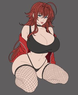 1girls ass big_breasts breasts choker cleavage fat_ass female female_only fishnets high_school_dxd large_breasts light-skinned_female light_skin red_hair rias_gremory seductive_pose thick_thighs thong voluptuous voluptuous_female yoradav
