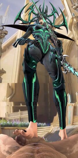 3d barefoot clothed clothed_female dominant_female domination feet_on_penis female foot_fetish footjob hela hela_(marvel_rivals) male marvel marvel_comics marvel_rivals master penis pov rayhuma rubbing soles standing_footjob stepped_on stepping_on_penis submissive_male submissive_pov