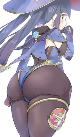 ass ass_grab big_ass female female_only genshin_impact mona_(genshin_impact) thick_ass
