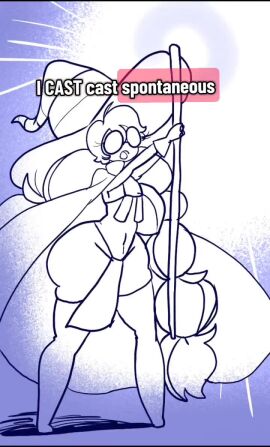 big_breasts breasts humor i_dont_know_what_to_tag meme monochrome sound subtitled tagme text twitter_link undressing unknown_character unnamed_character video voice_acted wand white_background