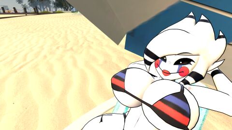 beach bikini female five_nights_at_freddy's fredina's_nightclub garrysmod marie_(cally3d) marionette_(fnaf) puppet_(cally3d) puppet_(fnaf) solo