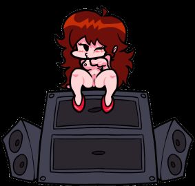 ;3 animated auburn_hair bare_breasts blush bouncing bouncing_breasts breasts edit female flashing friday_night_funkin girlfriend_(friday_night_funkin) hev_(art4henry) high_heels kissy_face legs_spread legs_up lulufu naked nude nude_female pussy sitting speakers spread_legs