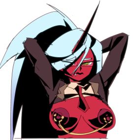 1girls big_breasts big_nipples breasts breasts_out demon demon_girl female fleshpie669 kneesocks_daemon large_breasts nipple_chain nipple_piercing nipples panty_&_stocking_with_garterbelt perky_breasts perky_nipples pierced_nipples piercing piercings pinup succubus